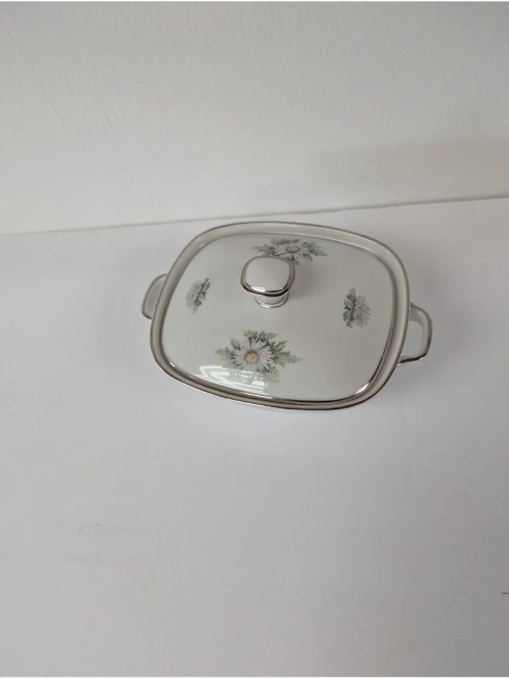 Franconia Silver Thistle Large Sugar Bowl with Lid and Creamer
